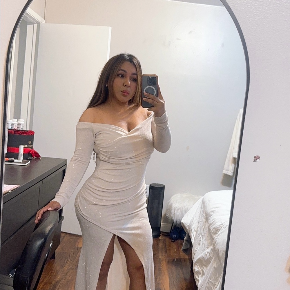 Elegant Off-Shoulder White Dress